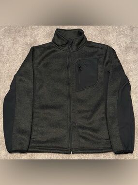 Reebok Men’s Black Textured Full Zip Soft Woven Shell Jacket Size Medium